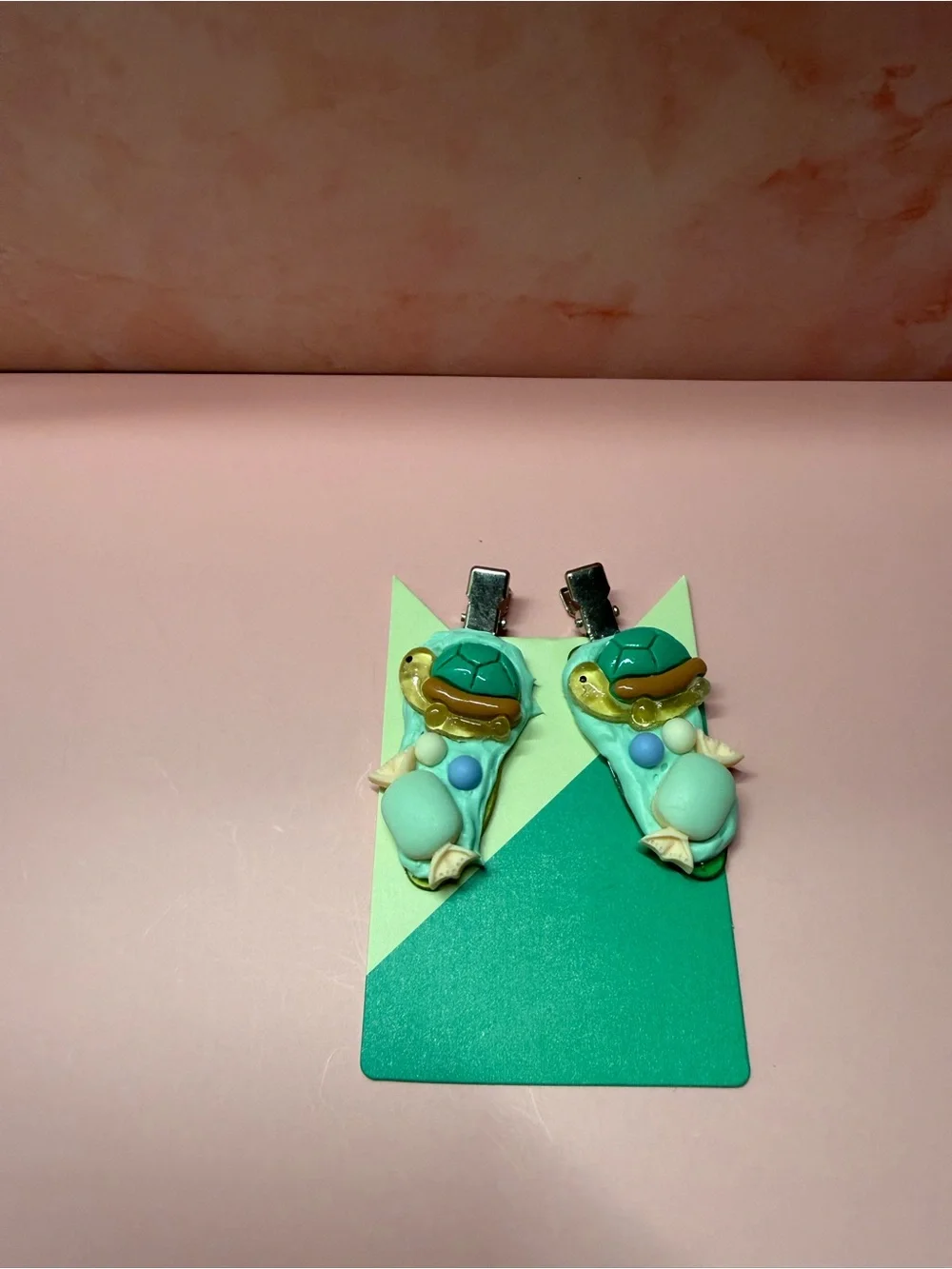 Kids Turtle Hair Clips - Mint Green